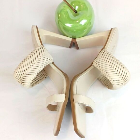 Dream Paris women's nude slip on square toe heels with braided straps size 10 - Picture 4 of 11